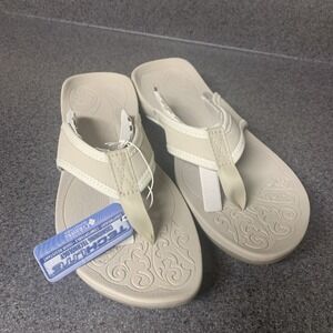NEW Columbia Sun Goddess Stone Beige Flat Thong Sandal Flip Flop Women's 8